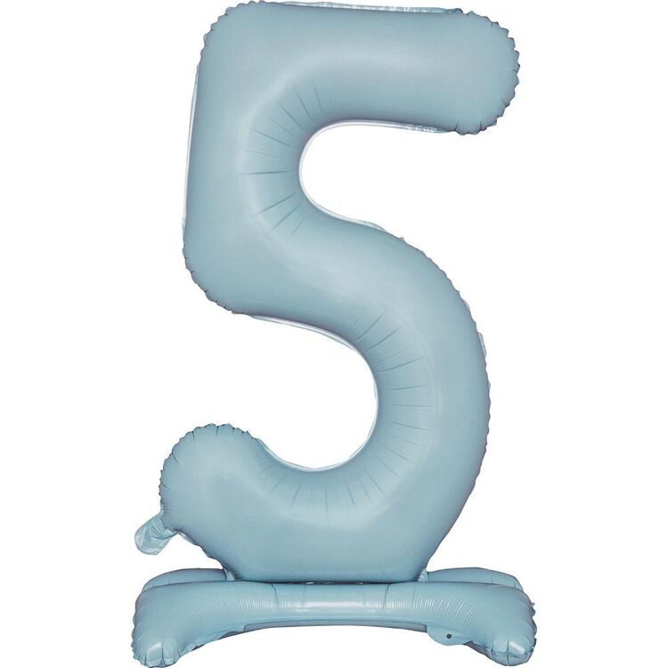 CI: Large Number 5 Standing Foil Balloon Blue