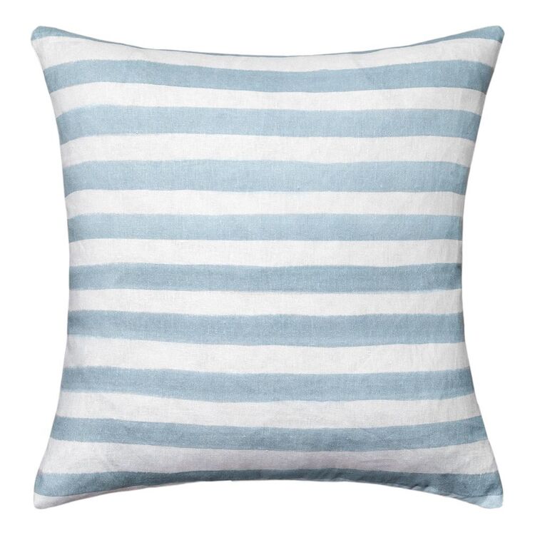 Rumi Striped Linen Cushion Blue 50 x 50 cm