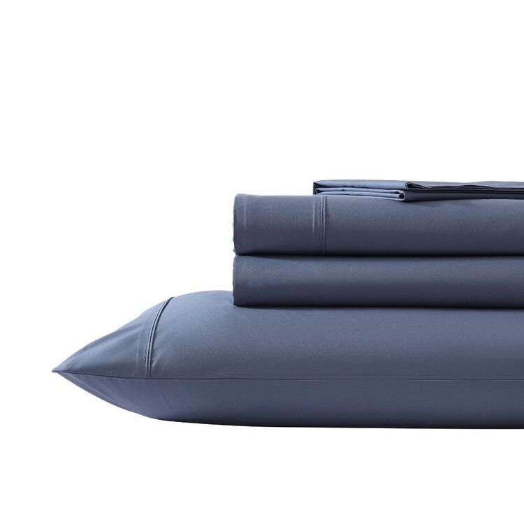 Private Collection 300 Thread Count Cotton Percale Sheet Set Indigo Queen