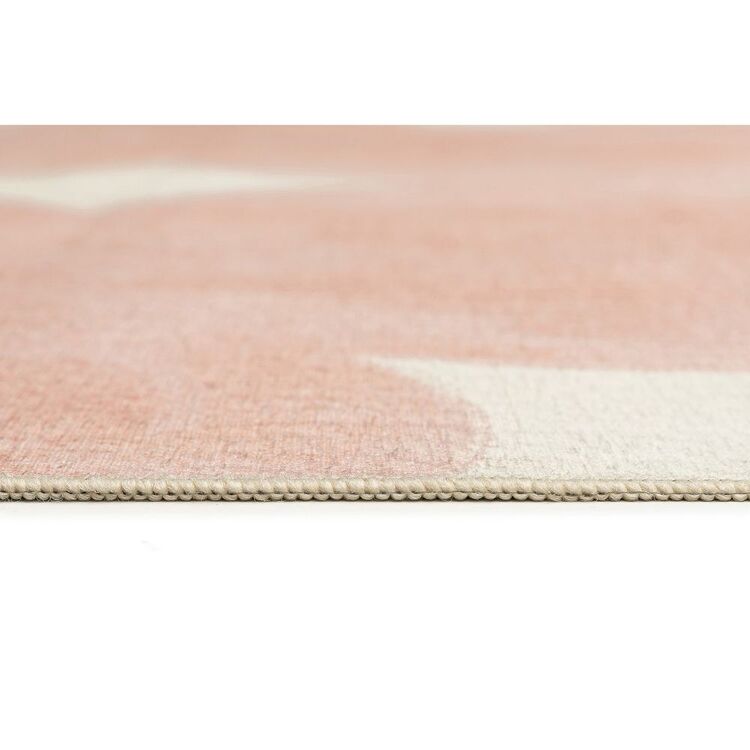 Peach Abstract Rug Loopsie Gables Washable Indoor/Outdoor Rug Peach | Spotlight Australia