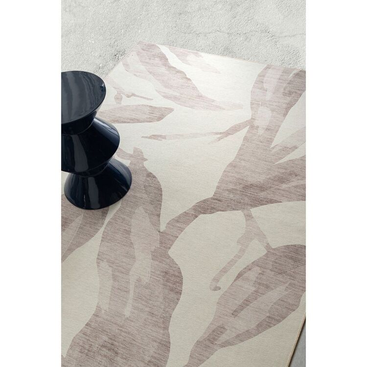Shadow Botanical Rugs Loopsie Bainbridge Leaf Shadow Indoor/Outdoor Washable Rug Cream ...