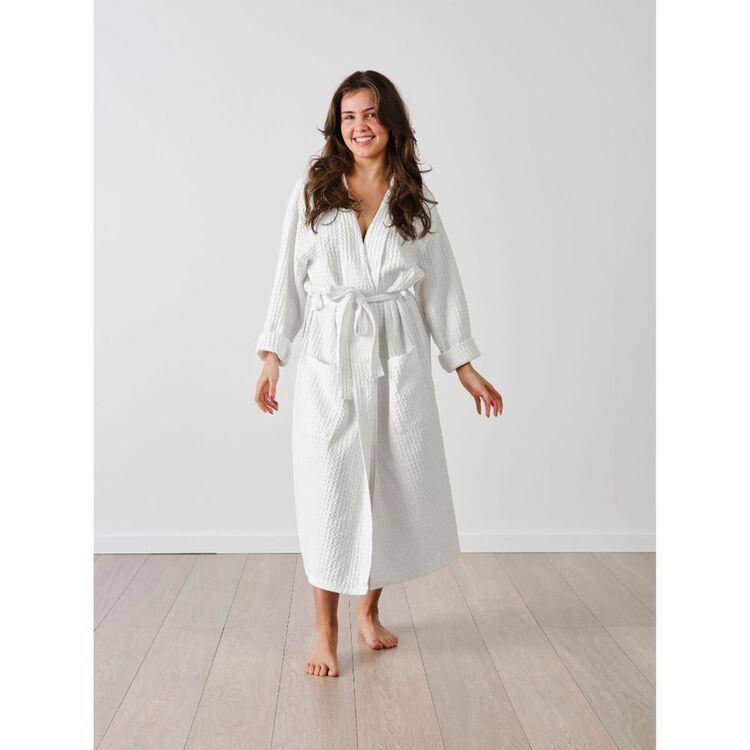 Linen House Keaton Bathrobe White One Size