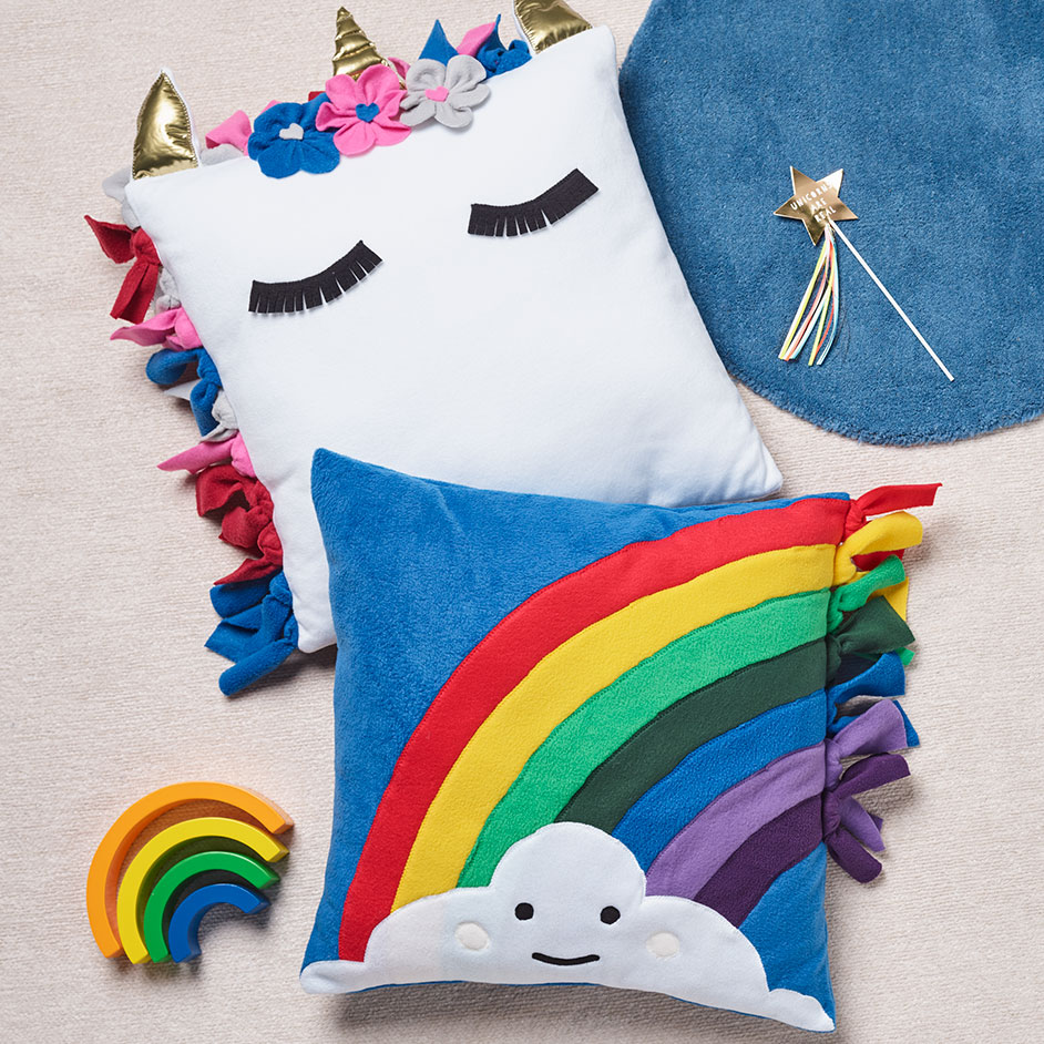 Rainbow and Unicorn Cushions Project