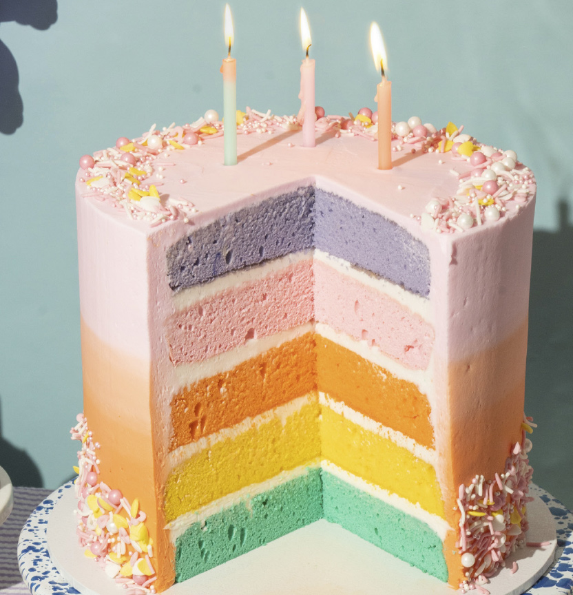 Rainbow Layer Cake with Ombre Icing Project