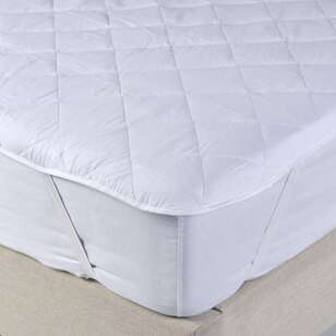 Brampton House Anti-bacterial Strapped Mattress Protector White