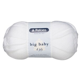 Patons Big Baby 4 Ply Yarn 100 g White 100 g