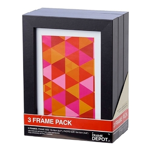 Frame Depot 13 x 18 cm Triple Frame Pack Black 13 x 18 cm
