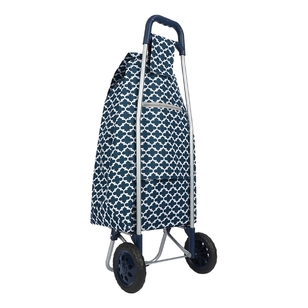 Sachi Shop & Go Moroccan Shopping Trolley Blue & White 95 x 37 x 29 cm