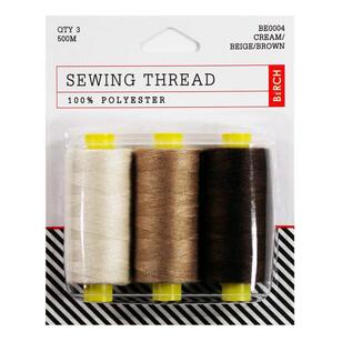 Birch Sewing Thread 3 Pack Cream, Beige & Brown
