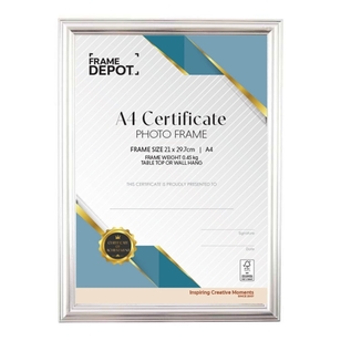 Frame Depot A4 Certificate Frame Silver A4