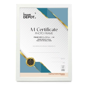 Frame Depot A4 Certificate Frame White A4