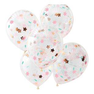 Ginger Ray Ditsy Floral Confetti Balloons 5 Pack Multicoloured