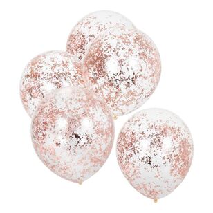 Ginger Ray Mix It Up Confetti Balloons 5 Pack Rose Gold