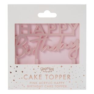 Ginger Ray Mix It Up Acrylic Happy Birthday Cake Topper Rose Gold