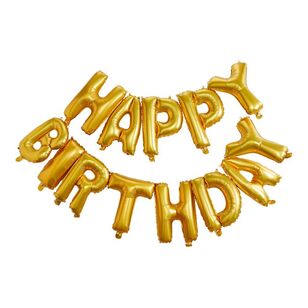 Ginger Ray Pick & Mix Happy Birthday Balloon Bunting Gold
