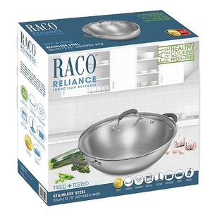 Raco Reliance Stainless Steel Induction Covered Wok 32 cm Silver 32 cm