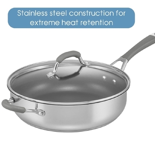Raco Reliance Stainless Steel Induction Non-stick Covered 28 cm Saute Pan Silver 28 cm