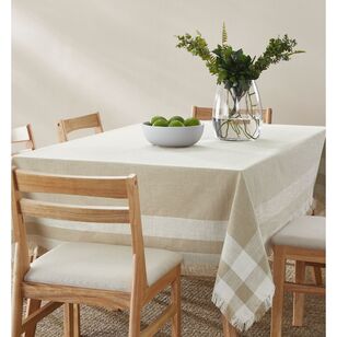 KOO Portsea Tablecloth Taupe & White