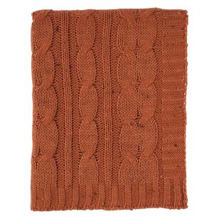 KOO Lara Cable Knit Throw Baked Clay 130 x 180 cm