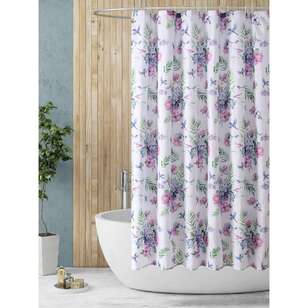 White Home Hummingbird Shower Curtain Multicoloured 120 x 180 cm