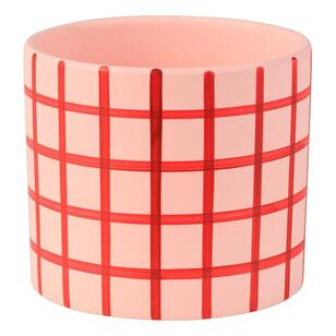 Grid Planter Pot Pink & Red 14 x 12 cm