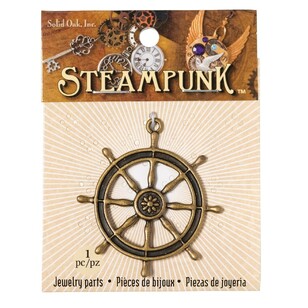 Steampunk Ship Wheel Charm Multicoloured