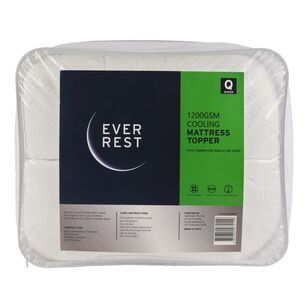 Ever Rest Cooling 1200GSM Mattress Topper White