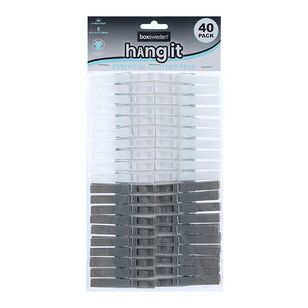 Boxsweden Essentials Clothes Pegs 40 Pack White & Grey