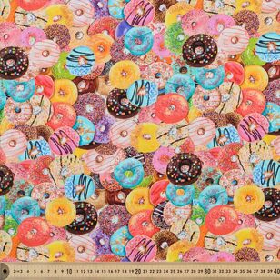 Lots of Donuts 112 cm Cotton Fabric Multicoloured 112 cm