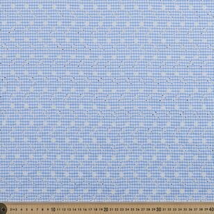 Embroidered Yarn Dyed Gingham 145 cm Suiting Fabric Blue 145 cm