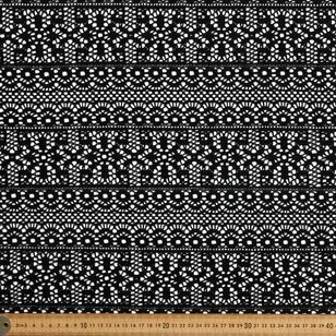 Plain 145 cm Stretch Knitted Lace Fabric Black 145 cm
