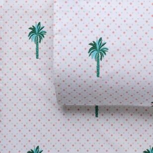 KOO Printed Washed Cotton Palm Sheet Set Multicoloured