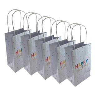 Alpen Happy Birthday Paper Party Bag 5 Pack Multicoloured 215 x 130 mm