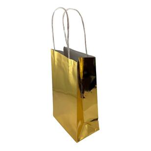 Alpen Metallic Paper Party Bag 5 Pack Gold 215 x 130 mm