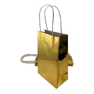 Alpen Metallic Paper Party Bag 5 Pack Gold 215 x 130 mm
