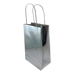 Alpen Metallic Paper Party Bag 5 Pack Silver 215 x 130 mm