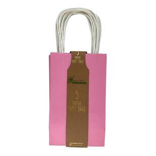 Alpen Pastel Paper Party Bag 5 Pack Pink 215 x 130 mm