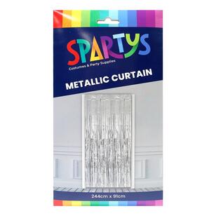 Spartys Metallic Curtain Silver 91 x 244 cm