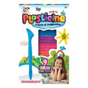Craft For Kids Plasticine 9 Pack With Tool Multicoloured