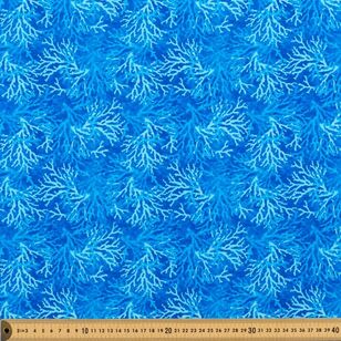 Watercolour Coral 112 cm Fabric Blue 112 cm