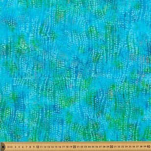 Dot Waves 112 cm Indian Batik Fabric Green 112 cm