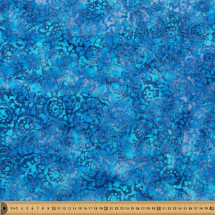 Stepping Stones 112 cm Indian Batik Fabric Blue 112 cm