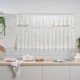 Brampton House Mila Sheer Café Curtains White 270 x 30 / 60 cm