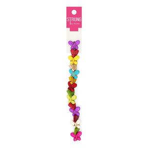Ribtex Strung Stone Butterfly 14 Piece Bead Strand  Multicoloured