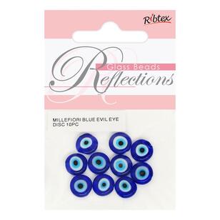 Ribtex Glass Evil Eye Disc Glass Bead 10 Pack Multicoloured