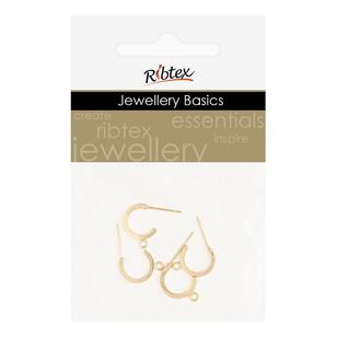 Ribtex Jewellery Basic Gold Round Hoop Earring Post 4 Piece Pack Multicoloured