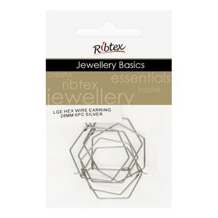 Ribtex Jewellery Basic Silver Hex Wire Earring 6 Piece Pack Multicoloured
