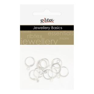 Ribtex Jewellery Basic Silver Huggie Hoop With Eye 10 Piece Pack Multicoloured
