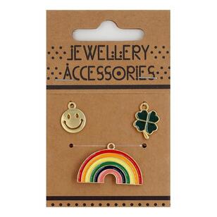 Ribtex Jewellery Accessories Mix Smiley Rainbow Charm 3 Piece Pack Multicoloured