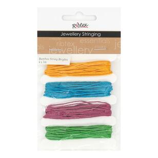 Ribtex Jewellery Stringing Bamboo Cord String Brights 4 Pack Multicoloured